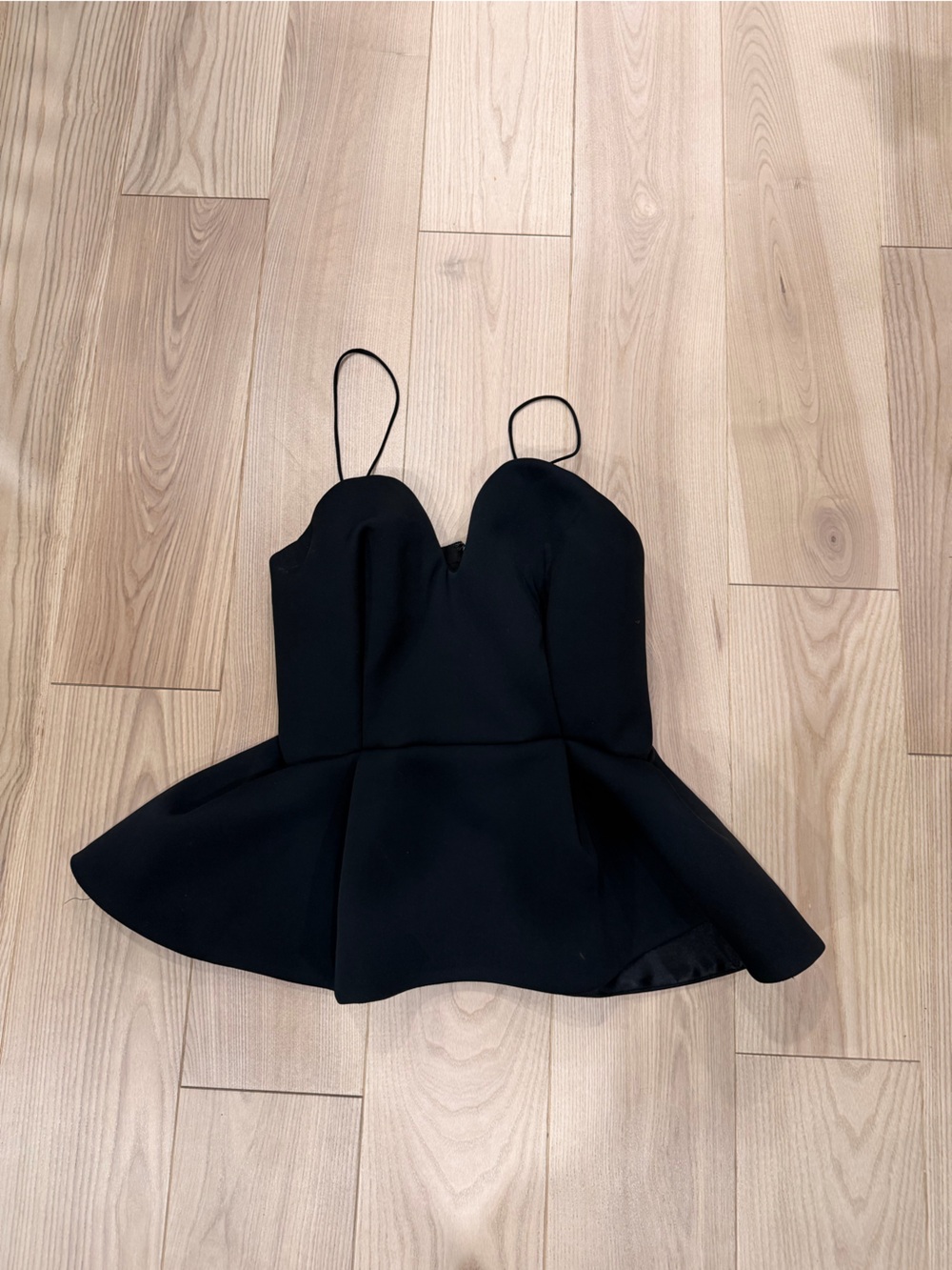 Hussein Chalayan New Plant Black Sculptural Peplum Corset Top UK 10